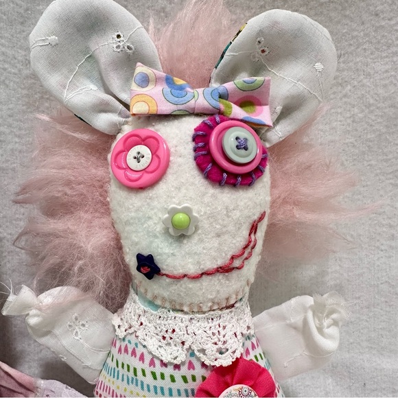 Fairy Forest Friends: Whimsical Handmade Doll Duo for Besties, lace & embroidery - Picture 9 of 9